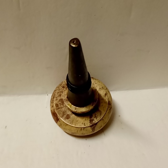 Vintage Marble Wine Stopper with Orange Decorative Rhinestones & Gold Metal - Picture 8 of 8